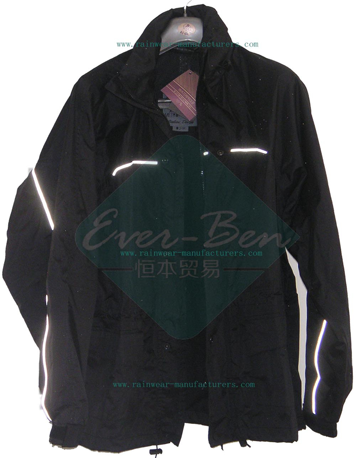 Nylon black raincoat-motorbicycle rain jacket-motorbike rainwear